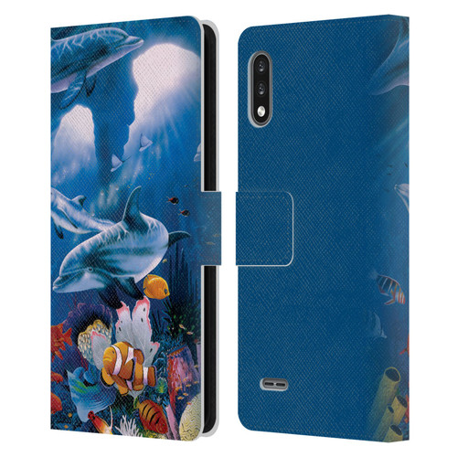 Graeme Stevenson Assorted Designs Dolphins Leather Book Wallet Case Cover For LG K22