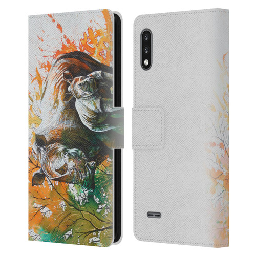 Graeme Stevenson Assorted Designs Rhino Leather Book Wallet Case Cover For LG K22