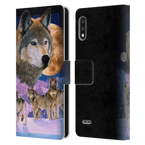 Graeme Stevenson Assorted Designs Wolves Leather Book Wallet Case Cover For LG K22