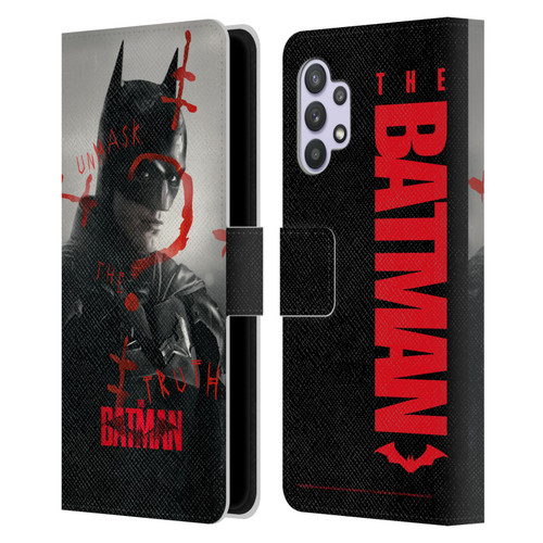 The Batman Posters Unmask The Truth Leather Book Wallet Case Cover For Samsung Galaxy A32 (2021)