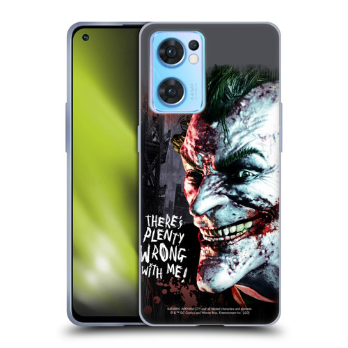 Batman Arkham City Graphics Joker Wrong With Me Soft Gel Case for OPPO Reno7 5G / Find X5 Lite