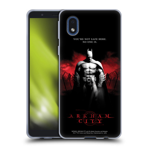 Batman Arkham City Graphics Batman Not Safe Here Soft Gel Case for Samsung Galaxy A01 Core (2020)