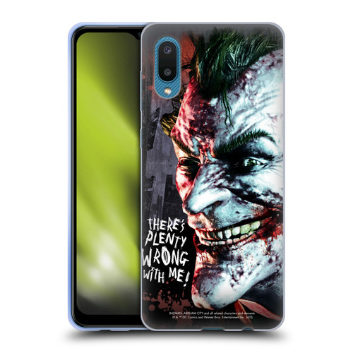 Batman Arkham City Graphics Joker Wrong With Me Soft Gel Case for Samsung Galaxy A02/M02 (2021)