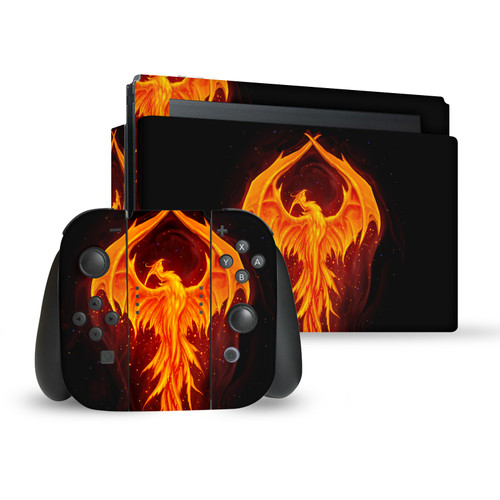 Christos Karapanos Art Mix Dragon Phoenix Vinyl Sticker Skin Decal Cover for Nintendo Switch Bundle
