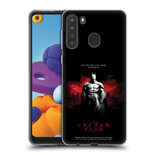 Batman Arkham City Graphics Batman Not Safe Here Soft Gel Case for Samsung Galaxy A21 (2020)