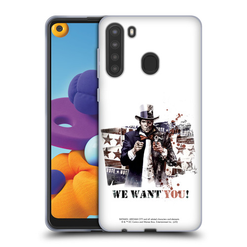 Batman Arkham City Graphics Two-Face We Want You Soft Gel Case for Samsung Galaxy A21 (2020)