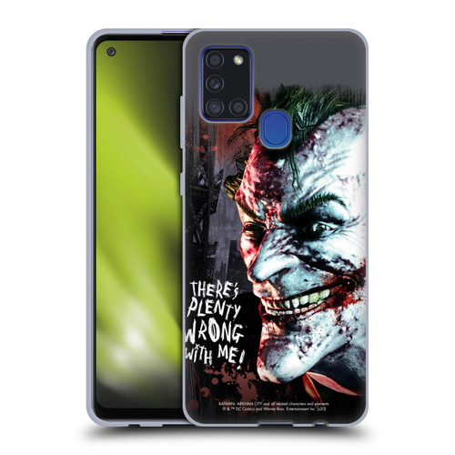 Batman Arkham City Graphics Joker Wrong With Me Soft Gel Case for Samsung Galaxy A21s (2020)