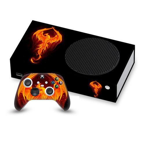 Christos Karapanos Art Mix Dragon Phoenix Vinyl Sticker Skin Decal Cover for Microsoft Series S Console & Controller