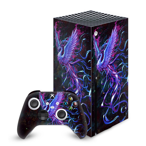 Christos Karapanos Art Mix Phoenix Vinyl Sticker Skin Decal Cover for Microsoft Series X Console & Controller