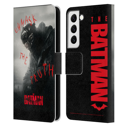 The Batman Posters Riddler Unmask The Truth Leather Book Wallet Case Cover For Samsung Galaxy S22 5G