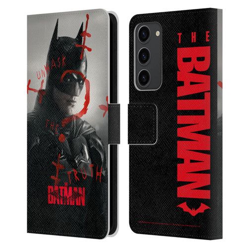 The Batman Posters Unmask The Truth Leather Book Wallet Case Cover For Samsung Galaxy S23+ 5G