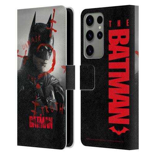 The Batman Posters Unmask The Truth Leather Book Wallet Case Cover For Samsung Galaxy S23 Ultra 5G