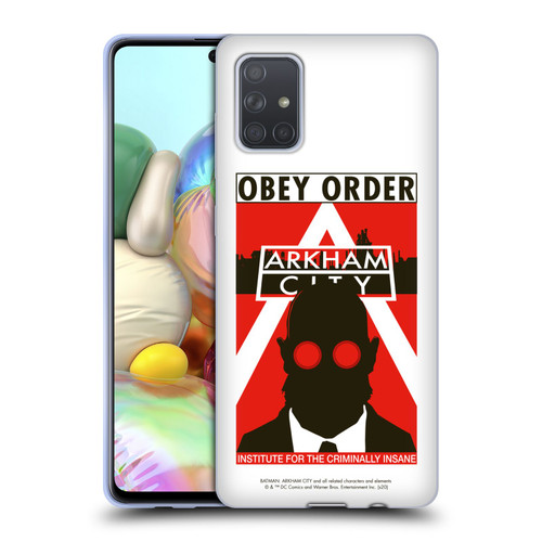 Batman Arkham City Graphics Hugo Strange Obey Order Soft Gel Case for Samsung Galaxy A71 (2019)