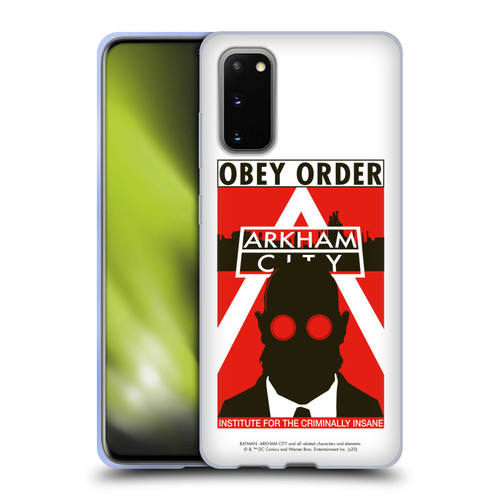 Batman Arkham City Graphics Hugo Strange Obey Order Soft Gel Case for Samsung Galaxy S20 / S20 5G