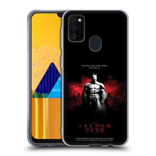 Batman Arkham City Graphics Batman Not Safe Here Soft Gel Case for Samsung Galaxy M30s (2019)/M21 (2020)