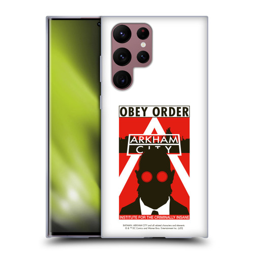 Batman Arkham City Graphics Hugo Strange Obey Order Soft Gel Case for Samsung Galaxy S22 Ultra 5G
