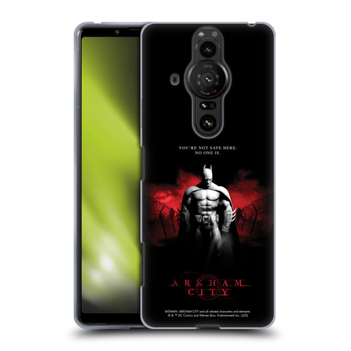 Batman Arkham City Graphics Batman Not Safe Here Soft Gel Case for Sony Xperia Pro-I