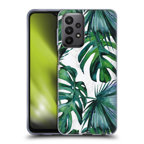 Nature Magick Tropical Palm Leaves On Marble Green Tropics Soft Gel Case for Samsung Galaxy A23 / 5G (2022)