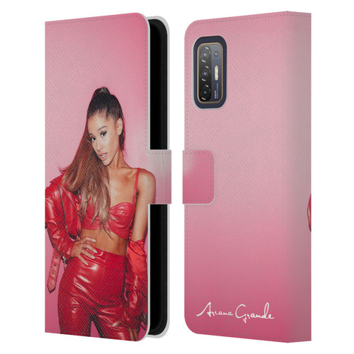 Ariana Grande Dangerous Woman Red Leather Leather Book Wallet Case Cover For HTC Desire 21 Pro 5G