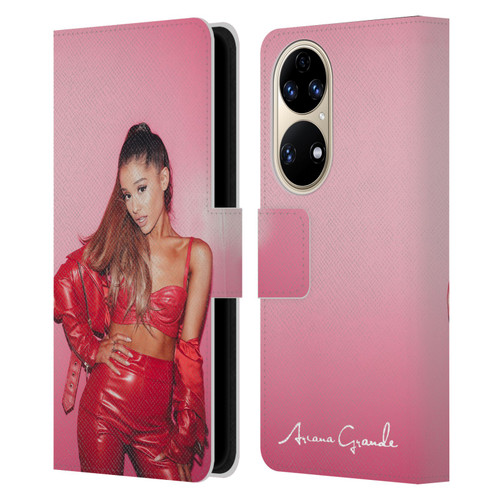 Ariana Grande Dangerous Woman Red Leather Leather Book Wallet Case Cover For Huawei P50