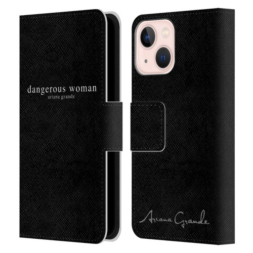 Ariana Grande Dangerous Woman Text Leather Book Wallet Case Cover For Apple iPhone 13 Mini