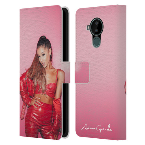 Ariana Grande Dangerous Woman Red Leather Leather Book Wallet Case Cover For Nokia C30