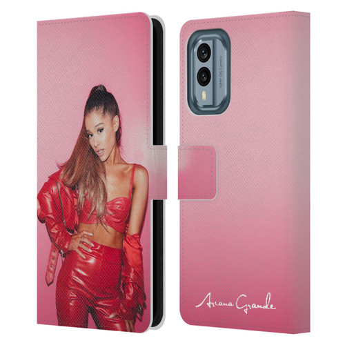 Ariana Grande Dangerous Woman Red Leather Leather Book Wallet Case Cover For Nokia X30