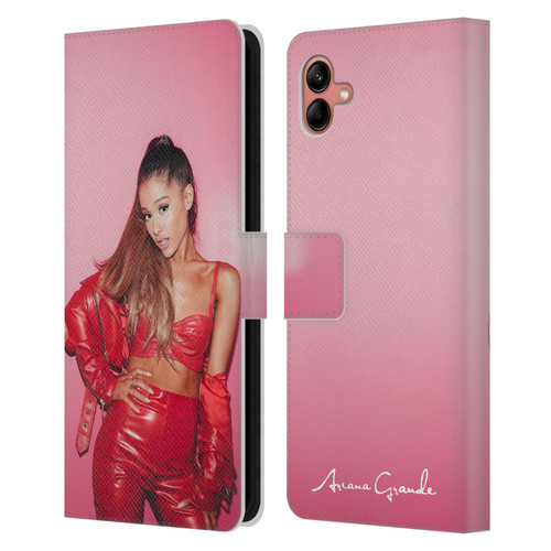 Ariana Grande Dangerous Woman Red Leather Leather Book Wallet Case Cover For Samsung Galaxy A04 (2022)