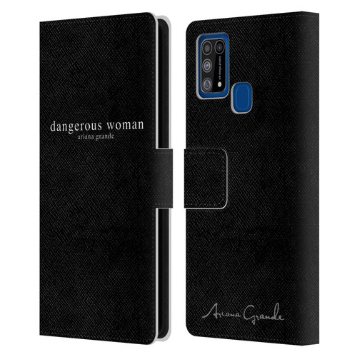 Ariana Grande Dangerous Woman Text Leather Book Wallet Case Cover For Samsung Galaxy M31 (2020)