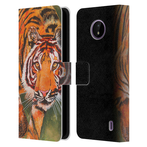 Graeme Stevenson Assorted Designs Tiger 1 Leather Book Wallet Case Cover For Nokia C10 / C20