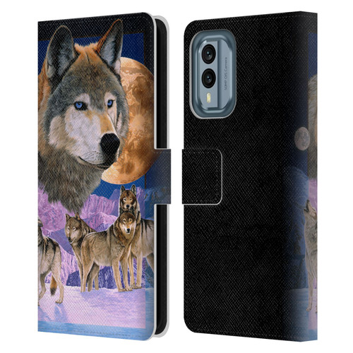 Graeme Stevenson Assorted Designs Wolves Leather Book Wallet Case Cover For Nokia X30