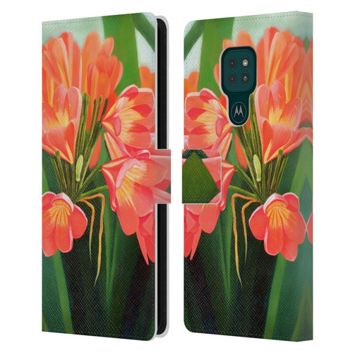 Graeme Stevenson Assorted Designs Flowers 2 Leather Book Wallet Case Cover For Motorola Moto G9 Play