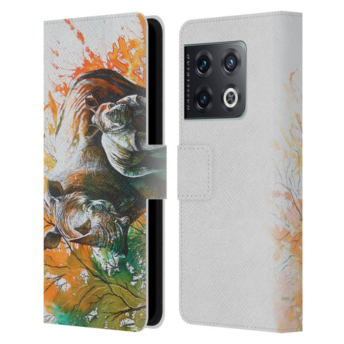 Graeme Stevenson Assorted Designs Rhino Leather Book Wallet Case Cover For OnePlus 10 Pro
