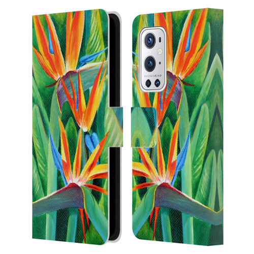 Graeme Stevenson Assorted Designs Birds Of Paradise Leather Book Wallet Case Cover For OnePlus 9 Pro
