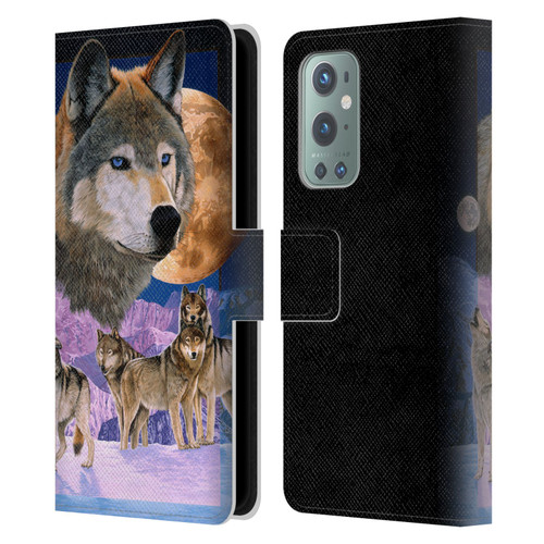 Graeme Stevenson Assorted Designs Wolves Leather Book Wallet Case Cover For OnePlus 9