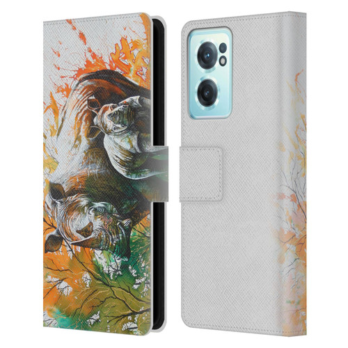 Graeme Stevenson Assorted Designs Rhino Leather Book Wallet Case Cover For OnePlus Nord CE 2 5G