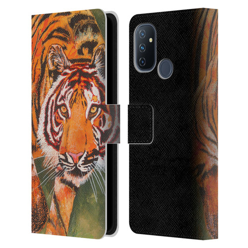 Graeme Stevenson Assorted Designs Tiger 1 Leather Book Wallet Case Cover For OnePlus Nord N100