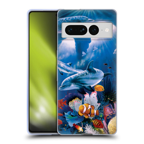 Graeme Stevenson Assorted Designs Dolphins Soft Gel Case for Google Pixel 7 Pro