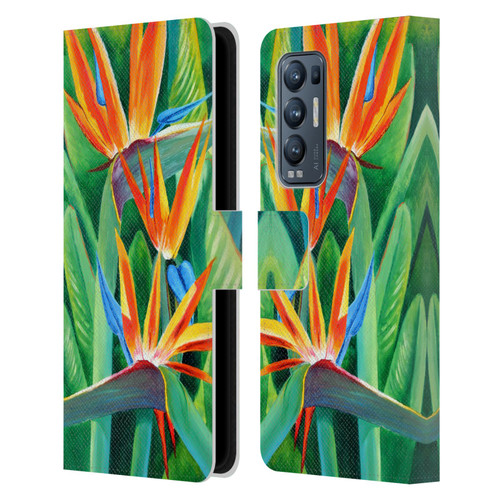 Graeme Stevenson Assorted Designs Birds Of Paradise Leather Book Wallet Case Cover For OPPO Find X3 Neo / Reno5 Pro+ 5G