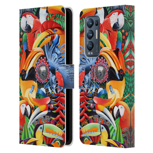 Graeme Stevenson Assorted Designs Birds 2 Leather Book Wallet Case Cover For OPPO Find X3 Neo / Reno5 Pro+ 5G