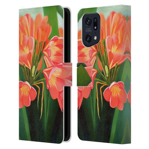 Graeme Stevenson Assorted Designs Flowers 2 Leather Book Wallet Case Cover For OPPO Find X5