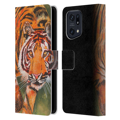 Graeme Stevenson Assorted Designs Tiger 1 Leather Book Wallet Case Cover For OPPO Find X5 Pro