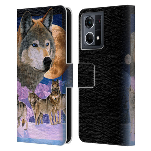 Graeme Stevenson Assorted Designs Wolves Leather Book Wallet Case Cover For OPPO Reno8 4G