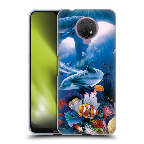 Graeme Stevenson Assorted Designs Dolphins Soft Gel Case for Nokia G10