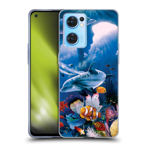 Graeme Stevenson Assorted Designs Dolphins Soft Gel Case for OPPO Reno7 5G / Find X5 Lite