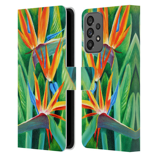 Graeme Stevenson Assorted Designs Birds Of Paradise Leather Book Wallet Case Cover For Samsung Galaxy A73 5G (2022)