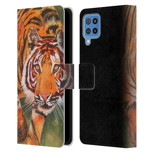 Graeme Stevenson Assorted Designs Tiger 1 Leather Book Wallet Case Cover For Samsung Galaxy F22 (2021)