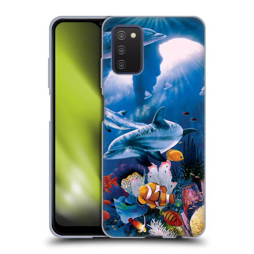 Graeme Stevenson Assorted Designs Dolphins Soft Gel Case for Samsung Galaxy A03s (2021)