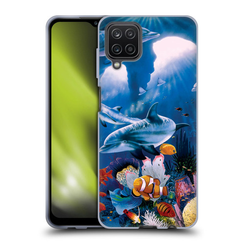 Graeme Stevenson Assorted Designs Dolphins Soft Gel Case for Samsung Galaxy A12 (2020)