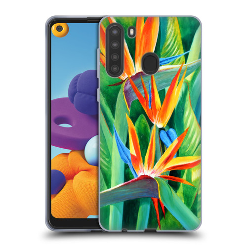 Graeme Stevenson Assorted Designs Birds Of Paradise Soft Gel Case for Samsung Galaxy A21 (2020)